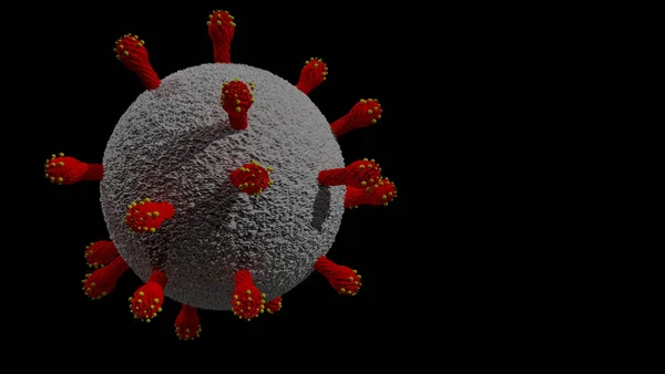 Covid Coronavirus Covid Jeden Izolowany Tło Wirusa Renderowania — Zdjęcie stockowe