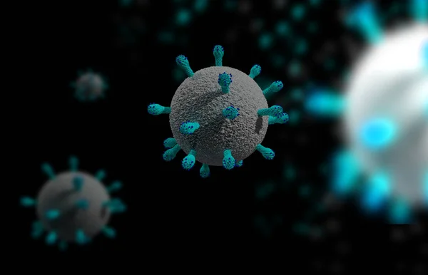 Covid Coronavirus Covid One Isolated Virus Background 렌더링 — 스톡 사진