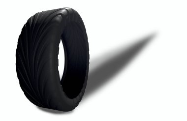 Siyah izi olan bir arabadan bıktık - 3 boyutlu görüntüleme