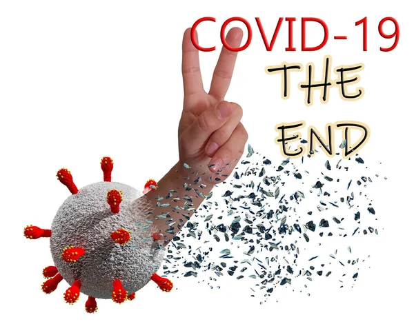 Covid End Covid Coronavirus Break Apart Finish New Era Covid — Stock fotografie