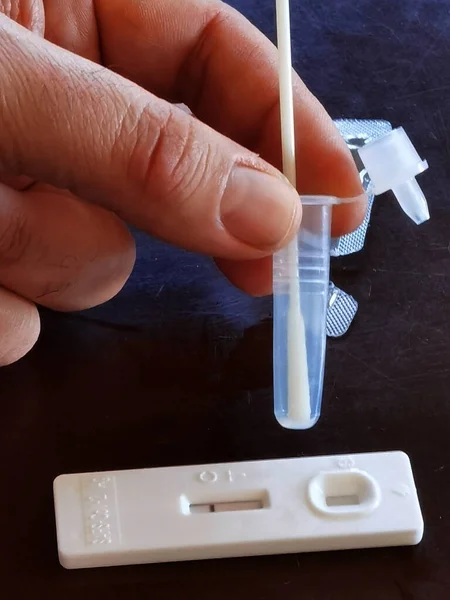 Self Test Covid Coronavirus Prevention Antigen Testing Schoo — Stock Fotó