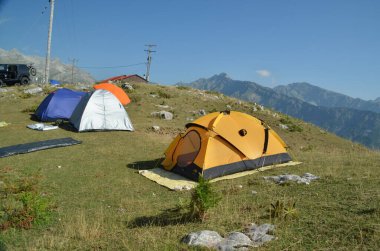 tent tents mountain camping in theodoriana village greece