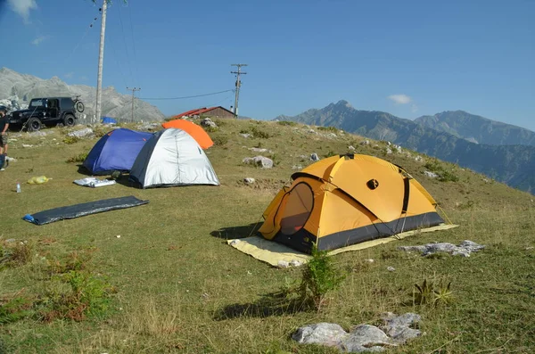Tent Tents Mountain Camping Theodoriana Village Greece — стоковое фото