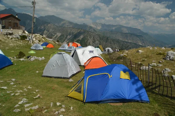 Tent Tents Mountain Camping Theodoriana Village Greece — Stock fotografie