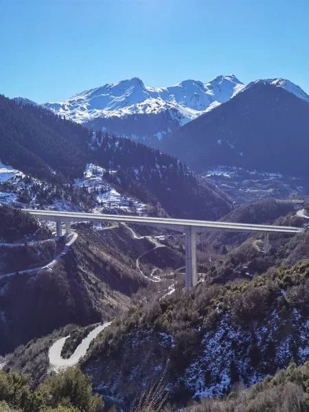 Ponte Egnatia Cidade Metsovo Gelo Neve Estação Inverno Grécia Estância — Fotografia de Stock