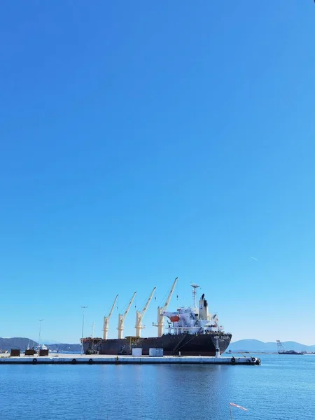 Güneşli Sakin Bir Günde Preveza Yunan Limanında Gemi Vinci Deniz — Stok fotoğraf