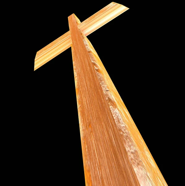 Kříž Velikonoční Dřevěné Izolované Černém Pozadí Křesťanství Oslavy Ježíše Vzkříšení — Stock fotografie