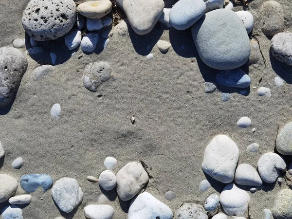 沙滩海卵石背景 — 图库照片
