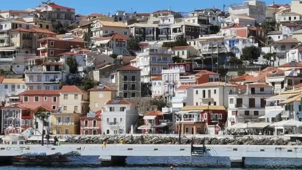 Parga Ciudad Junto Mar Complejo Turístico Griego Vacaciones Verano Lugar — Vídeos de Stock