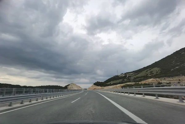 Road Street Highway Ionia West Greece Ioannina Perfecture Cloudy Evening — Stok Foto