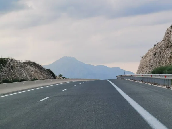 Road Street Highway Ionia West Greece Ioannina Perfecture Cloudy Evening — стоковое фото
