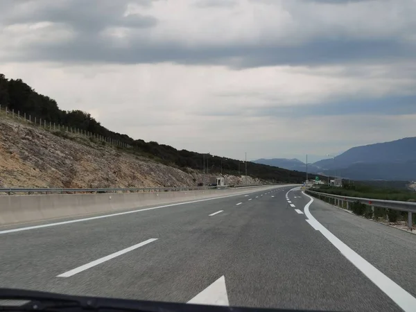 Road Street Highway Ionia West Greece Ioannina Perfecture Cloudy Evening — стоковое фото