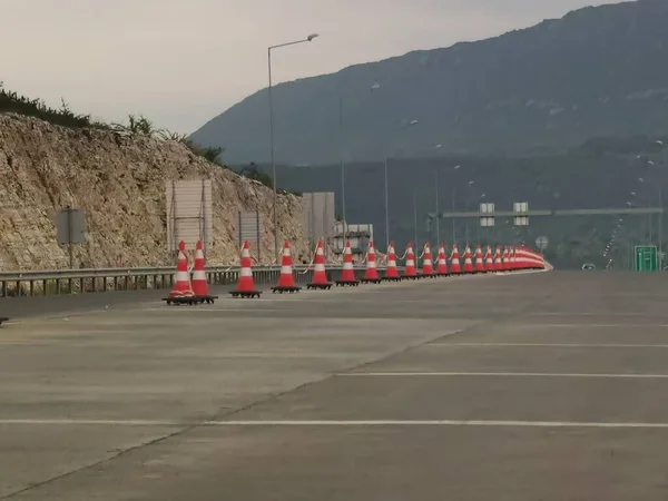 Estrada Rua Rodovia Ionia Oeste Grécia Ioannina Perfeição Noite Nublada — Fotografia de Stock