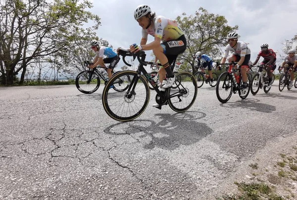 Grekland Ioannina Maj 2022 Cyklister Internationell Turné Grekland Bredvid Sjön — Stockfoto