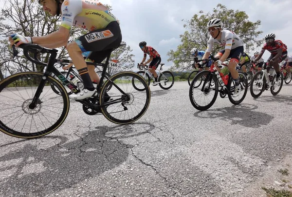 Grekland Ioannina Maj 2022 Cyklister Internationell Turné Grekland Bredvid Sjön — Stockfoto