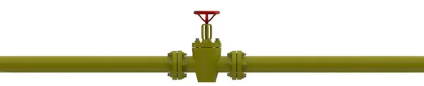 Gas Valve Faucet Controler Pipes Isolated Background Rendering — 스톡 사진