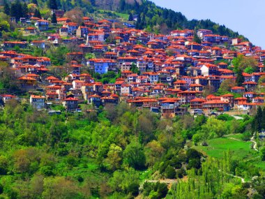 metsovo city tourist mountain resort in north west greece in spring season