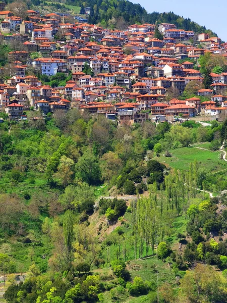metsovo city tourist mountain resort in north west greece in spring season