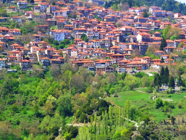 Metsovo City Tourist Mountain Resort North West Greece Spring Season — стоковое фото