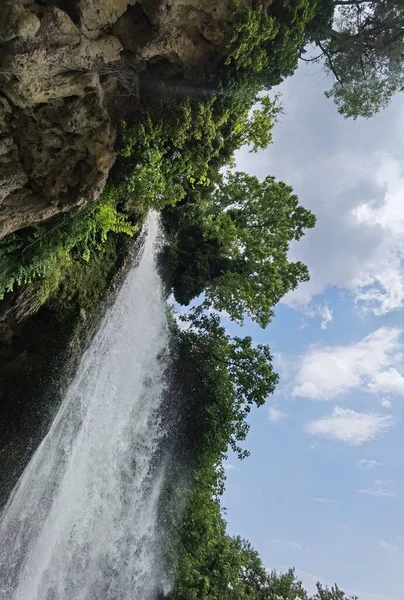 Edessa Waterfalls Spring Season Green Platanus Trees Greece —  Fotos de Stock