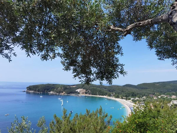 Parga Tourist Resort West Greece Valtos Beach Green Waters Summer — Stock Photo, Image
