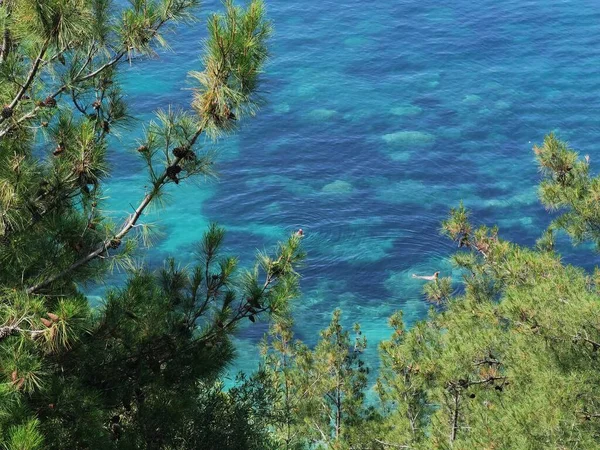Parga Resort Turístico Grecia Occidental Valtos Playa Aguas Verdes Vacaciones — Foto de Stock