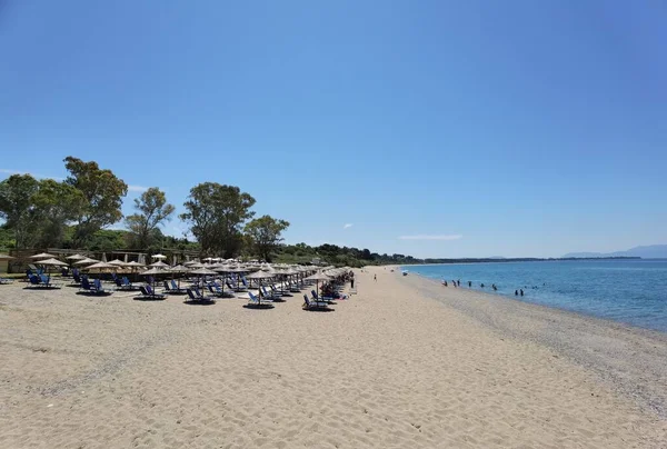Morze Plaża Monolithi Preveza Perfekcja Grecki Lato Ośrodek Turystyczny — Zdjęcie stockowe