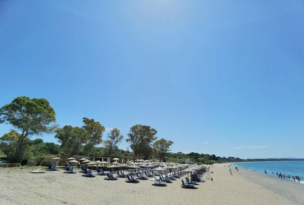 Monolithi Deki Deniz Plajı Preveza Mükemmelliği Yunan Yaz Turizm Beldesi — Stok fotoğraf