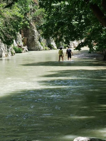 Caminho Rio Acheron Longo Rio Aldeia Gliki Therpsotia Perfecture Greece — Fotografia de Stock