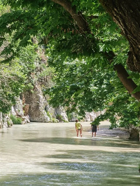 Caminho Rio Acheron Longo Rio Aldeia Gliki Therpsotia Perfecture Greece — Fotografia de Stock