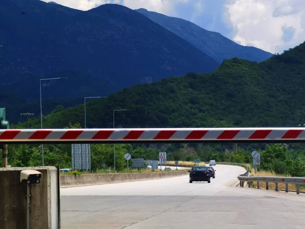 Estação Pedágio Rua Egnatia Motoristas Carro Grego Estrada Semáforos Rodoviários — Fotografia de Stock