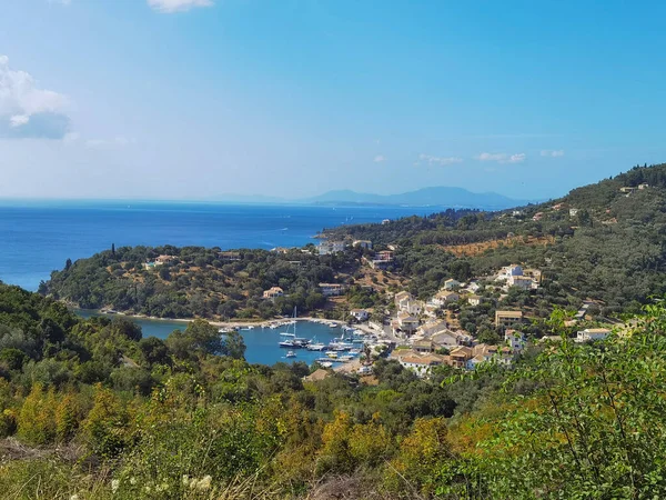 Corfu Island Agios Stefanos Village Avliotes Perfecture Sea Olive Trees — Stock Photo, Image