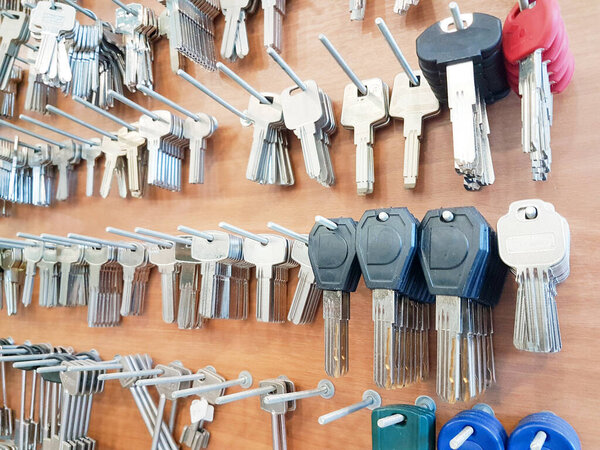 keys in locksmith shop many typs home car  safety security