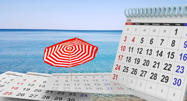 Calendar Summer Autumn 2022 July August September October Holidays Planning — Foto de Stock
