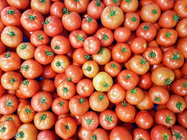 Tomatoes Ripe Fresh Top View Local Market Place Background Large — Stok fotoğraf