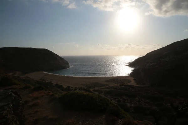 Zorkos Beach Andros Island Greece North Side Island Sunny Summer — 스톡 사진