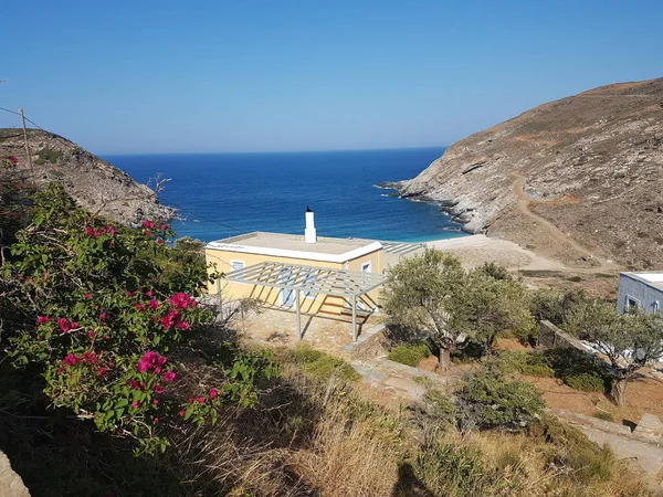 Zorkos Beach Andros Island Greece North Side Island Sunny Summer — Zdjęcie stockowe