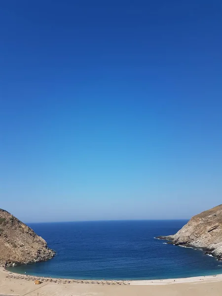 Zorkos Beach Andros Island Greece North Side Island Sunny Summer — 图库照片