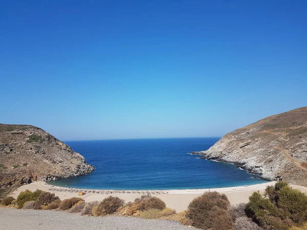 Zorkos Beach Andros Island Greece North Side Island Sunny Summer — Stok Foto