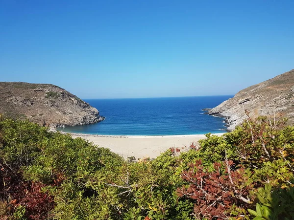 Zorkos Beach Andros Island Greece North Side Island Sunny Summer — Photo