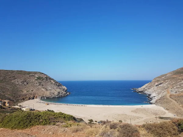 Παραλία Του Ζόρκου Στην Άνδρο Στην Ελλάδα Στη Βόρεια Πλευρά — Φωτογραφία Αρχείου
