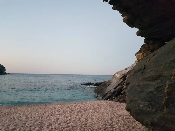 Zorkos Beach Andros Island Greece Evening Summer — Fotografia de Stock