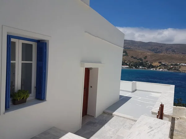 Andros Island Andros City Greece Steps Street Windows — Stockfoto