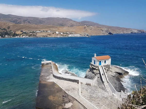 Andros Island Andros City Greece Church Panagia Central City — Stockfoto