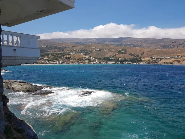 Andros Island Andros City Greece Sea Houses — Foto de Stock