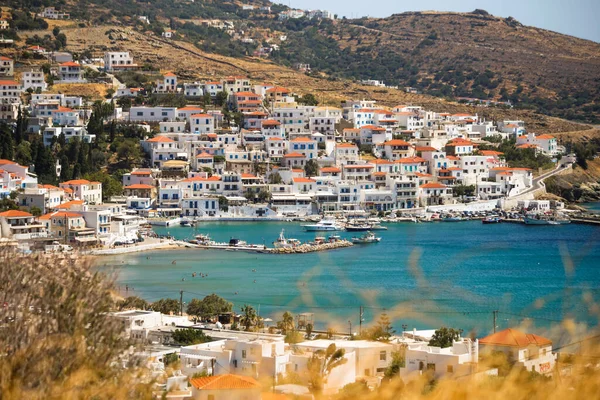 Mpatsi Batsi City Andros Island Greece Greek Tourist Resort Aegean — ストック写真
