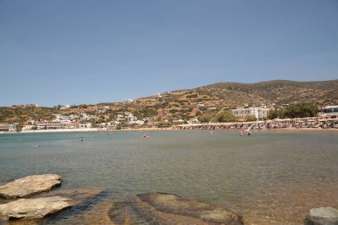 mpatsi or batsi city in andros island greece, greek tourist resort in aegean sea