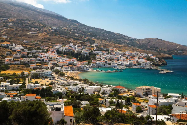 Mpatsi Batsi City Andros Island Greece Greek Tourist Resort Aegean — Foto de Stock