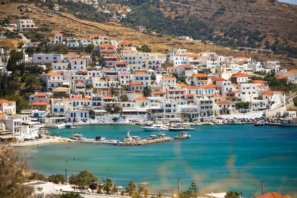 Mpatsi Batsi City Andros Island Greece Greek Tourist Resort Aegean — Stock Photo, Image