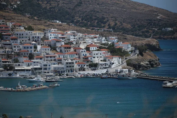 Mpatsi Batsi City Andros Island Greece Greek Tourist Resort Aegean — ストック写真